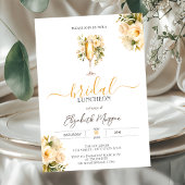 Invitation Dîner nuptial Roses blanches en verre de champagne