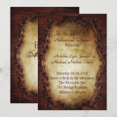Invitation dîner occidental rustique de répétition de mariage (Devant / Derrière)