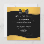 Invitation Dîner officiel d'entreprise Cravate noire Jaune 2 (Dos)