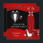 Invitation Dîner officiel d'entreprise Cravate noire rouge 3<br><div class="desc">Dîner Formal Party Black White Cravate, Formal black cravate, Dinner Party entreprise de collecte de fonds entreprise. Prom High School Dance Formal, Dîner Formal White Black Cravate. Personnaliser pour changer ou ajouter des détails. robe de robe tuxedo, chaussures talon haut. Dîner Formal Red Black Cravate. Personnaliser pour modifier ou ajouter...</div>