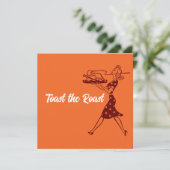 Invitation Dîner Orange Retro Thanksgiving (Debout devant)