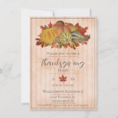 Invitation Dîner Orange Thanksgiving Citrouilles et Squash (Devant)