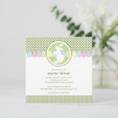 Invitation Dîner ou brunch de Pâques Bunny (Debout devant)