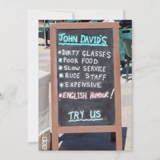 Invitation Dîner ou déjeuner amusant (Devant)