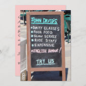 Invitation Dîner ou déjeuner amusant (Devant / Derrière)