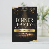 Invitation Dîner Party - Elegant Gold Design (Debout devant)