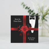 Invitation Diner Party Formal Rouge Noir Cravate Entreprise I (Debout devant)