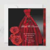 Invitation Diner Party Formal Rouge Noir Cravate Entreprise I (Dos)