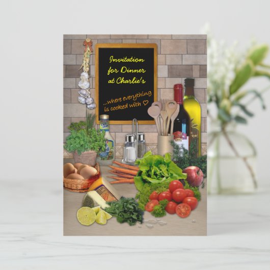 Invitation dîner (personnalisable) (Debout devant)