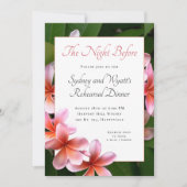 Invitation Diner Pink Plumeria Wedding Rehearsal (Devant)