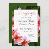 Invitation Diner Pink Plumeria Wedding Rehearsal (Devant / Derrière)