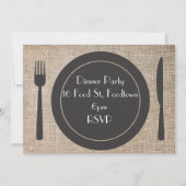 Invitation Diner Plate soirée élégante (Devant)