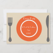 Invitation Diner Plate soirée moderne (Devant)