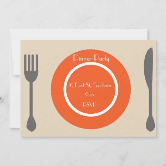 Invitation Diner Plate soirée moderne (Devant)
