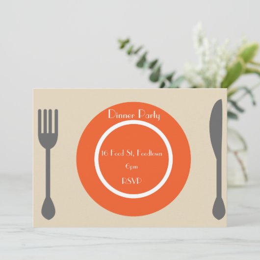 Invitation Diner Plate soirée moderne (Debout devant)