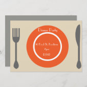Invitation Diner Plate soirée moderne (Devant / Derrière)