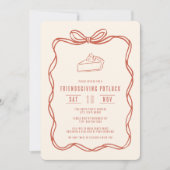 Invitation Dîner Potluck de la fête des amis Coquette Bow Pie (Devant)