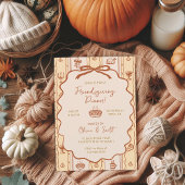 Invitation Dîner Potluck Friendsgiving Dessiné à la Main de M