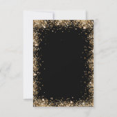 Invitation Dîner pour les 50 ans de Black Gold Glitter Script (Dos)