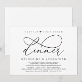 Invitation Dîner pour toujours heureux, fête romantique moder (Devant / Derrière)