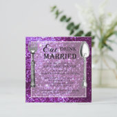 Invitation Dîner pourpre de répétition de mariage de parties (Debout devant)