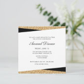 Invitation Dîner professionnel Black & Gold Parties scintilla (Debout devant)