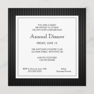 Invitation Dîner professionnel Black & Silver