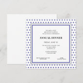 Invitation Dîner professionnel Motif Diamant bleu (Devant / Derrière)