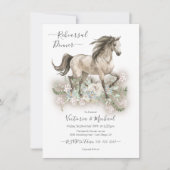 Invitation Dîner Réhésif Cheval Blanc Trotting (Devant)