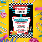 Invitation Diner Retro 1950 fêtes d'anniversaire Sock Hop Des
