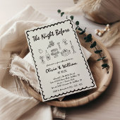 Invitation Dîner Rétro De Répétition À Main Tirée Unique