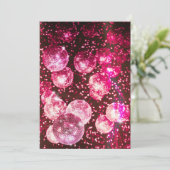 Invitation Dîner Rétro Disco Parties scintillant Rose Chaud (Debout devant)