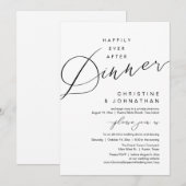 Invitation Dîner Romantique de Mariage Heureux à Tout Jamais (Devant / Derrière)