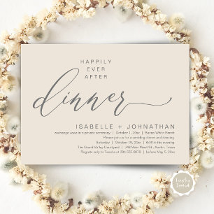 Invitation Dîner Romantique de Mariage Intime avec une Fin He