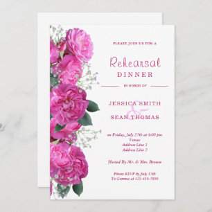 Invitation Dîner romantique de répétition de mariage de