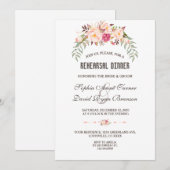 Invitation Dîner Romantique de répétition florale Burgundy Bl (Devant / Derrière)