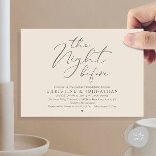 Invitation Dîner Romantique la Veille de la Répétition de Mar