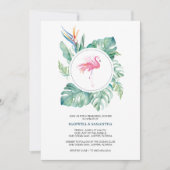 Invitation Dîner rose de répétition de Flamant rose (Devant)