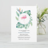 Invitation Dîner rose de répétition de Flamant rose (Debout devant)