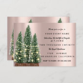 Invitation Dîner Rose fêté Noël (Devant / Derrière)