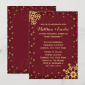 Invitation Dîner rouge de répétition de vacances de flocons (Devant / Derrière)