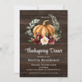 Invitation Dîner Russe Citrouille Thanksgiving (Devant)