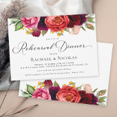 Invitation Dîner Rustique Boho Floral Mariage