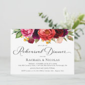 Invitation Dîner Rustique Boho Floral Mariage (Debout devant)