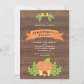 Invitation Dîner Rustique de Friendsgiving | Citrouille (Devant)