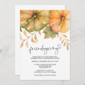 Invitation Dîner rustique de Friendsgiving d'automne de (Devant / Derrière)