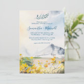 Invitation Dîner Rustique de répétition de montagne aquarelle (Debout devant)