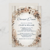Invitation Dîner Rustique de répétition Floral Spring Boho (Devant / Derrière)