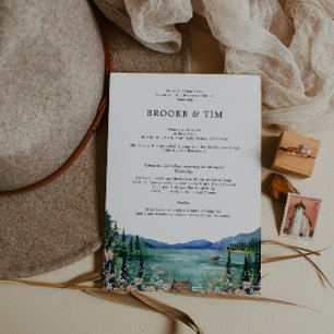 Invitation Dîner Rustique De Répétition Mariage Lakeside