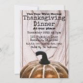 Invitation Dîner rustique de Thanksgiving à l'automne avec ci (Devant)